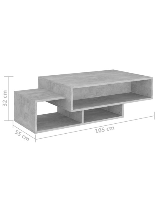 Konferenční stolek betonově šedý 105x55x32 cm kompozitní dřevo