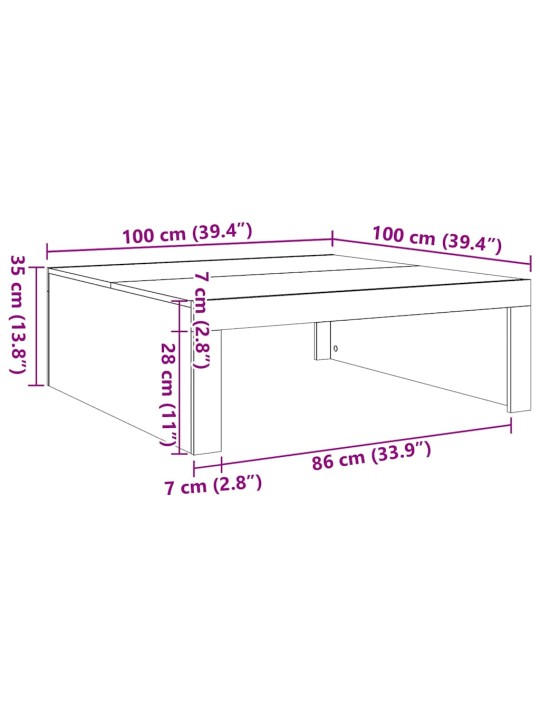 Konferenční stolek černý 100 x 100 x 35 cm kompozitní dřevo
