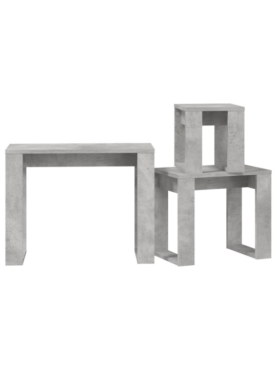 Hnízdové stolky 3 ks betonově šedé kompozitní dřevo
