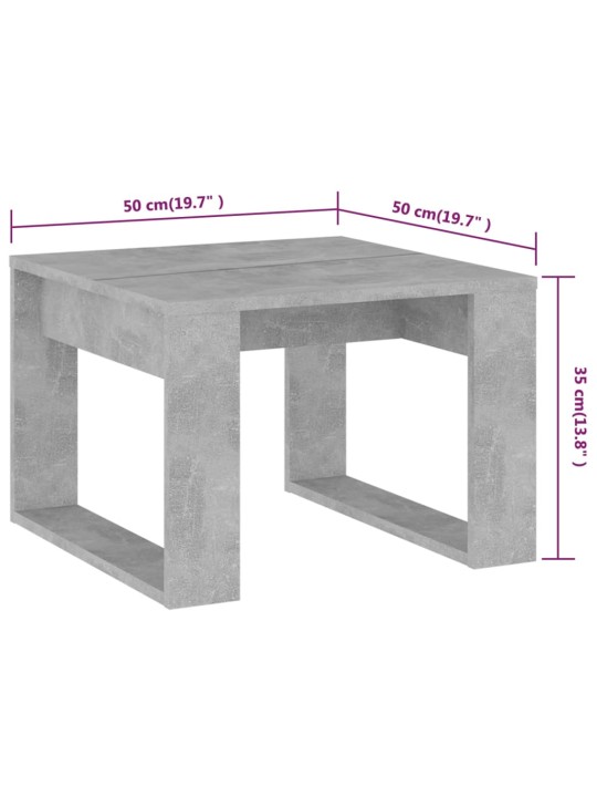 Odkládací stolek betonově šedý 50 x 50 x 35 cm kompozitní dřevo