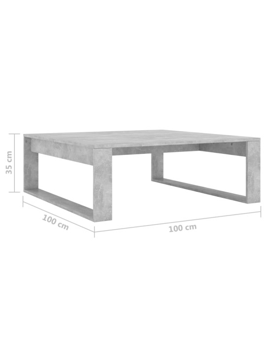 Konferenční stolek betonově šedý 100x100x35 cm kompozitní dřevo
