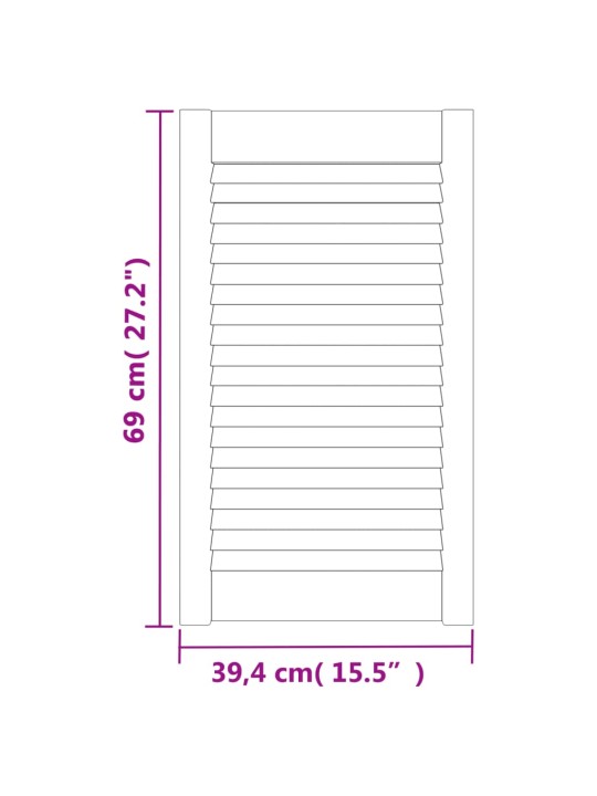 Nábytková dvířka lamelový design 4 ks 69 x 39,4 cm borovice