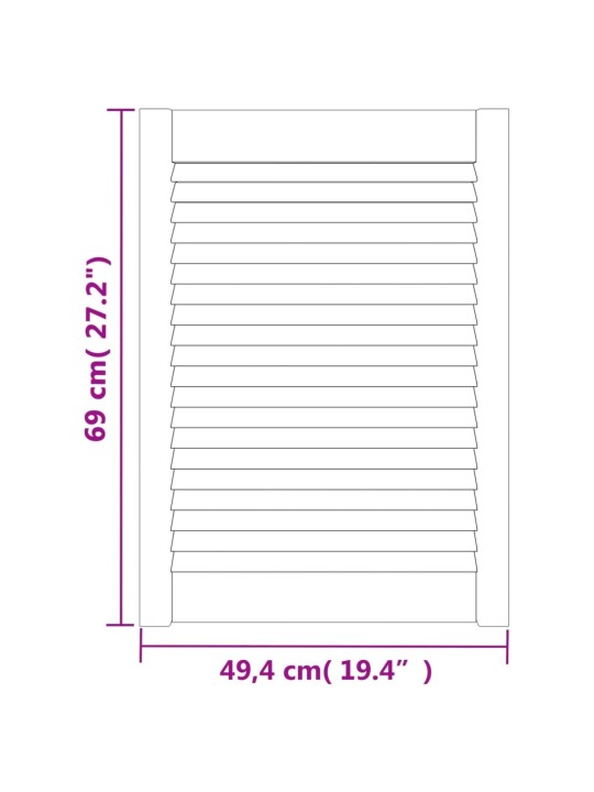 Nábytková dvířka lamelový design 4 ks 69 x 49,4 cm borovice