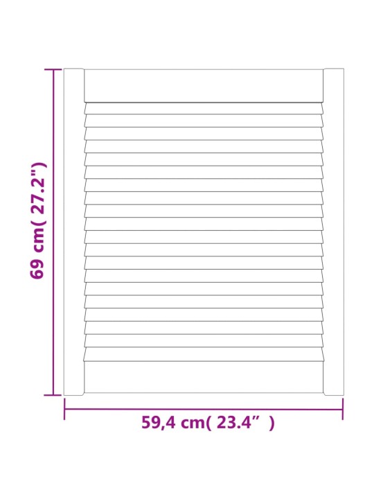 Nábytková dvířka lamelový design 4 ks 69 x 59,4 cm borovice