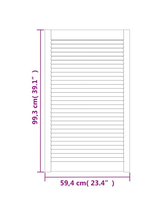 Nábytková dvířka lamelový design 2 ks 99,3 x 59,4 cm borovice