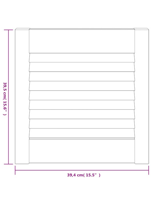 Nábytková dvířka lamelový design 4 ks bílá 39,5x39,4cm borovice
