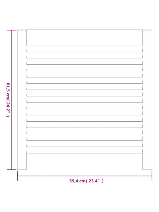 Nábytková dvířka lamelový design 4 ks bílá 61,5x59,4cm borovice
