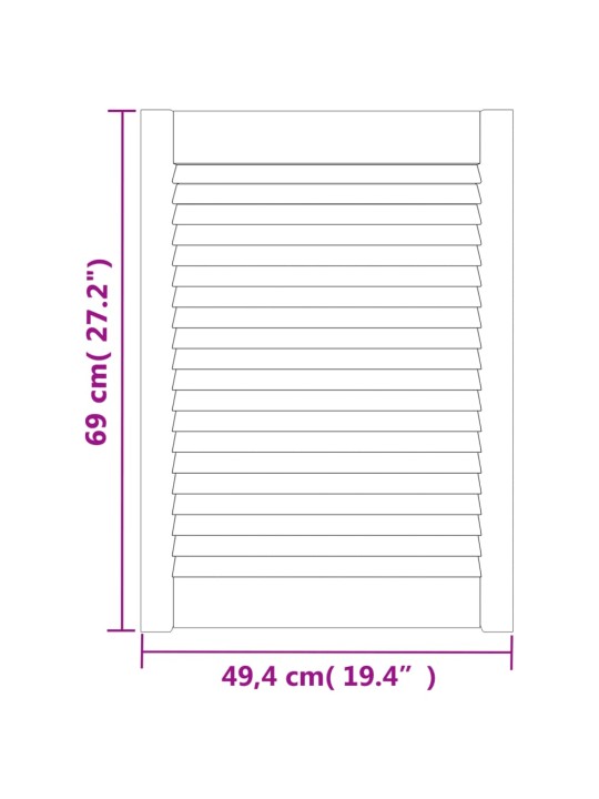 Nábytková dvířka lamelový design 2 ks bílá 69x49,4 cm borovice