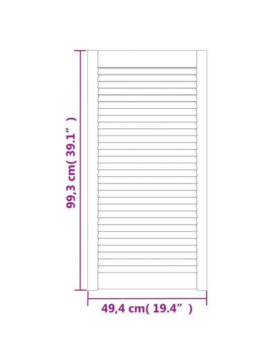 Nábytková dvířka lamelový design 2 ks bílá 99,3x49,4cm borovice