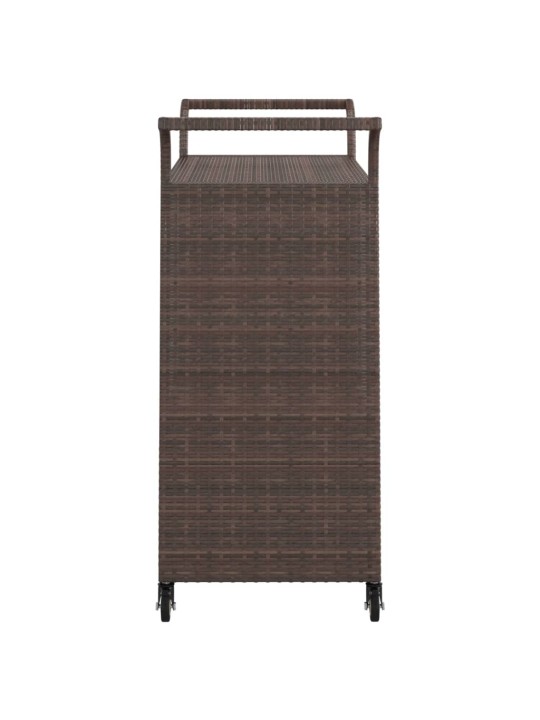 Barový vozík se zásuvkou hnědý 100 x 45 x 97 cm polyratan