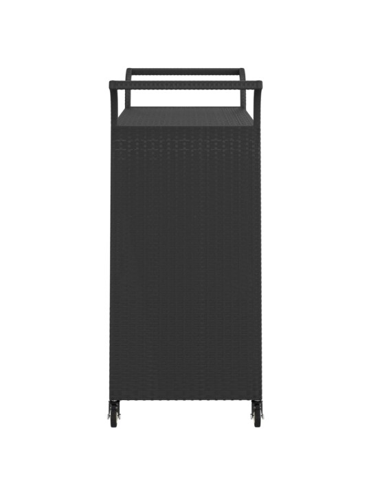 Barový vozík se zásuvkou černý 100 x 45 x 97 cm polyratan