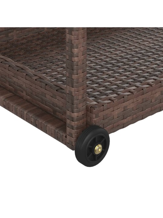 Barový vozík hnědý 100 x 45 x 83 cm polyratan