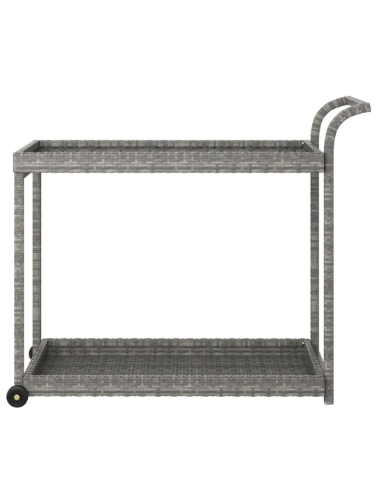 Barový vozík šedý 100 x 45 x 83 cm polyratan