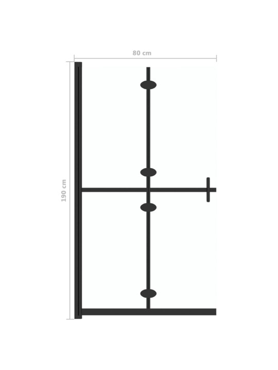 Skládací sprchová zástěna čiré ESG sklo 80 x 190 cm