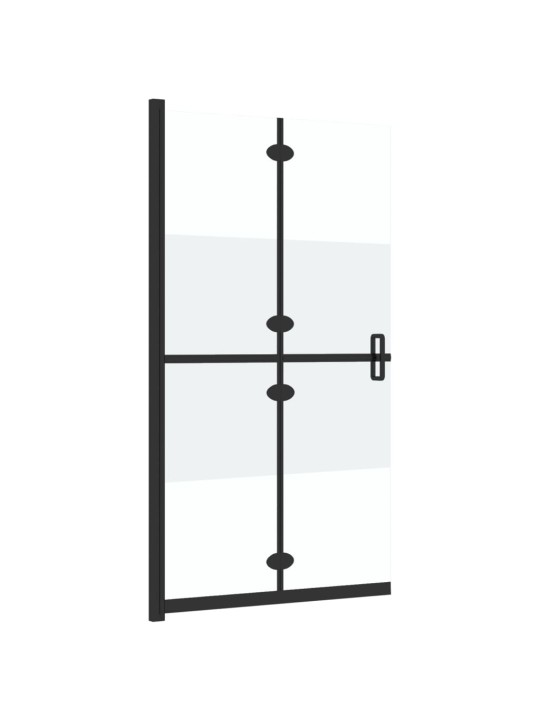 Skládací sprchová zástěna napůl mléčné ESG sklo 90 x 190 cm