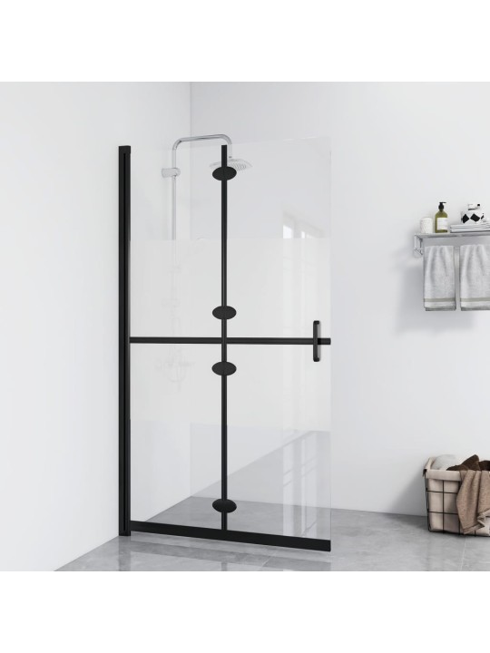 Skládací sprchová zástěna napůl mléčné ESG sklo 100 x 190 cm