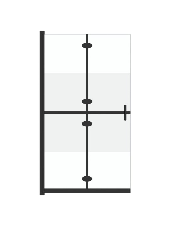 Skládací sprchová zástěna napůl mléčné ESG sklo 110 x 190 cm