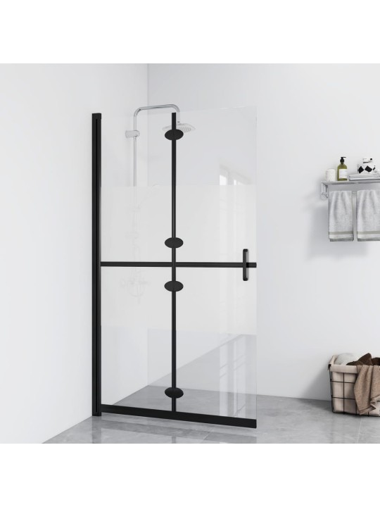 Skládací sprchová zástěna napůl mléčné ESG sklo 120 x 190 cm