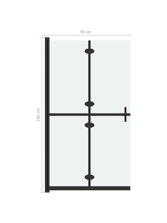 Skládací sprchová zástěna mléčné ESG sklo 70 x 190 cm