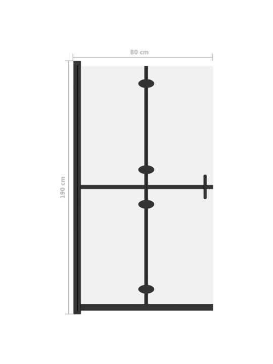 Skládací sprchová zástěna mléčné ESG sklo 80 x 190 cm