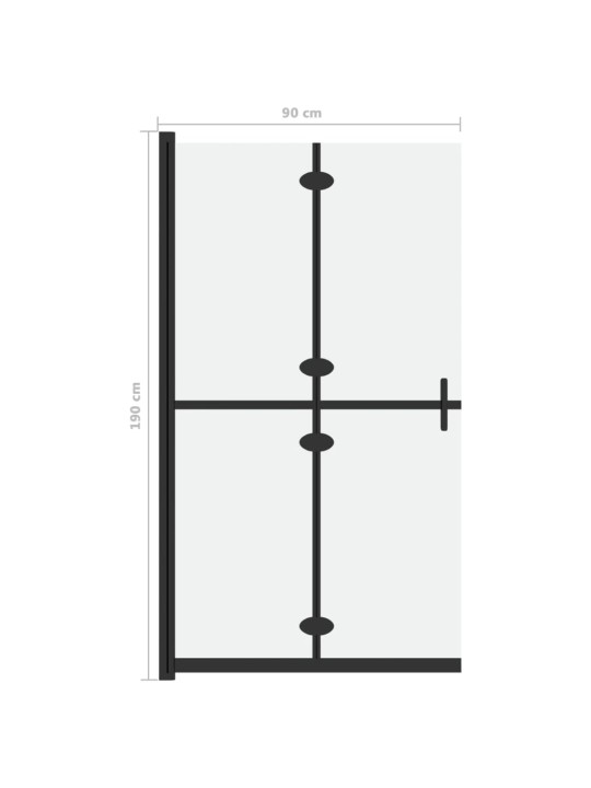 Skládací sprchová zástěna mléčné ESG sklo 90 x 190 cm