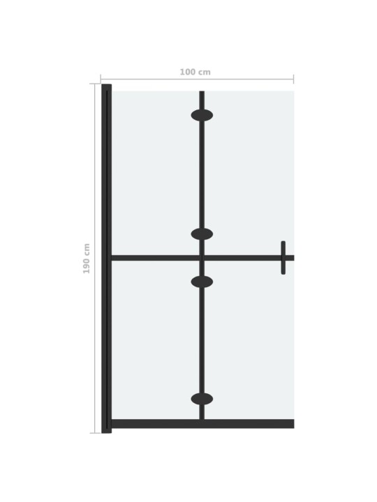 Skládací sprchová zástěna mléčné ESG sklo 100 x 190 cm