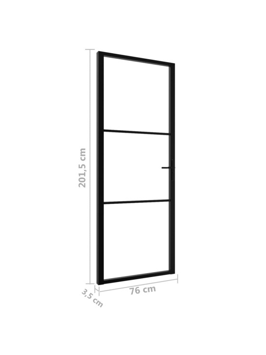 Interiérové dveře ESG sklo a hliník 76 x 201,5 cm černé