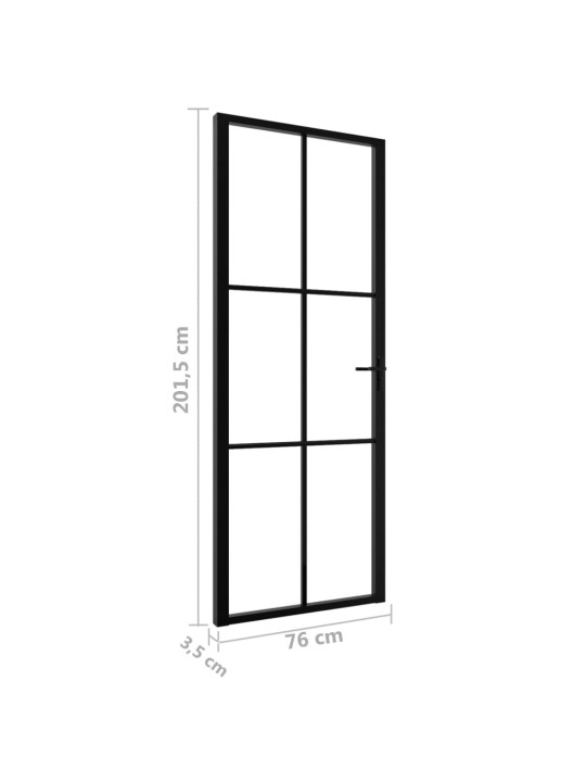 Interiérové dveře ESG sklo a hliník 76 x 201,5 cm černé