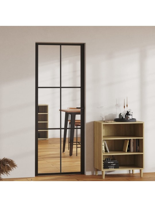 Interiérové dveře ESG sklo a hliník 76 x 201,5 cm černé