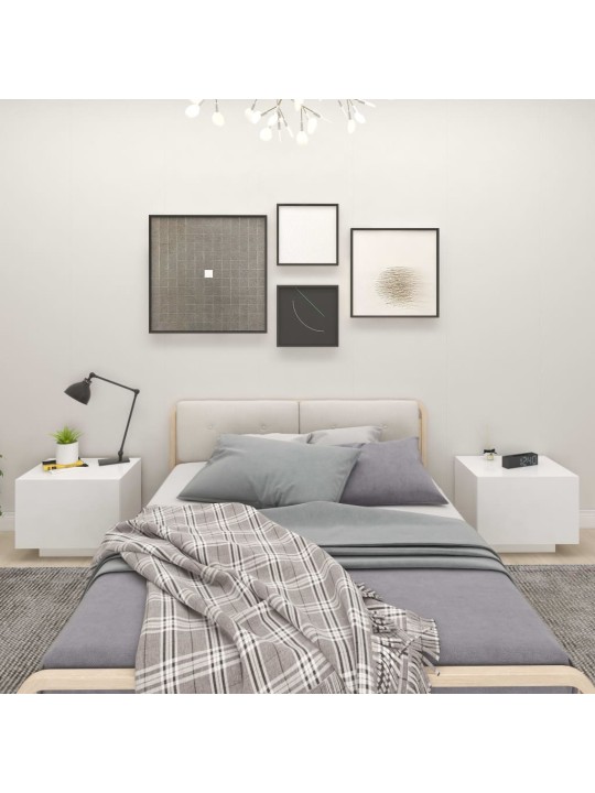 Noční stolek bílý 100 x 35 x 40 cm kompozitní dřevo