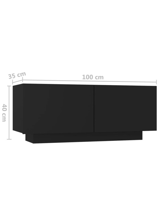 Noční stolek černý 100 x 35 x 40 cm kompozitní dřevo