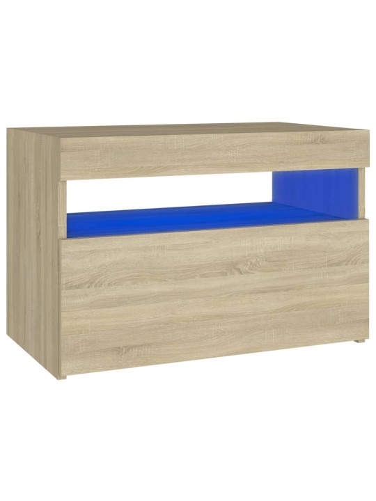 Noční stolek LED osvětlení dub sonoma 60x35x40 kompozitní dřevo