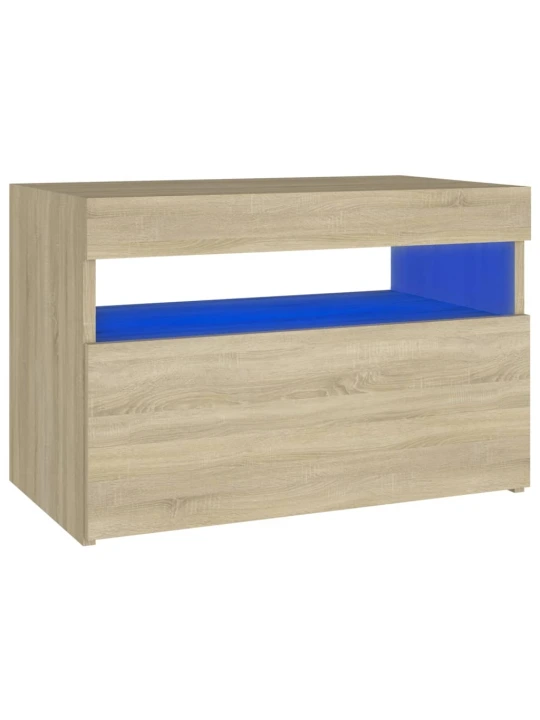 Noční stolek LED osvětlení dub sonoma 60x35x40 kompozitní dřevo