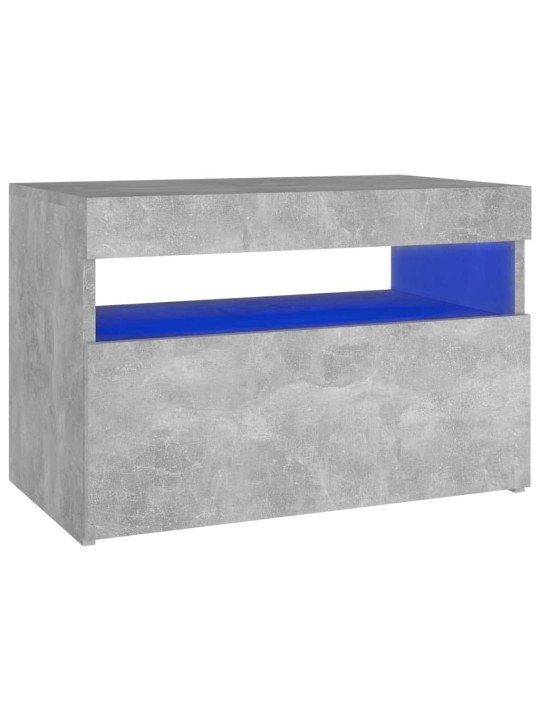 Noční stolek s LED osvětlením betonově šedý 60 x 35 x 40 cm