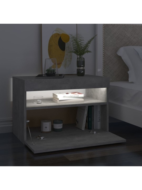 Noční stolky s LED osvětlením 2 ks betonově šedé 60x35x40 cm