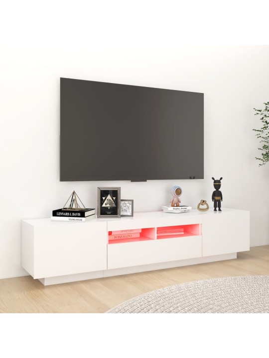 TV skříňka s LED osvětlením bílá 180 x 35 x 40 cm