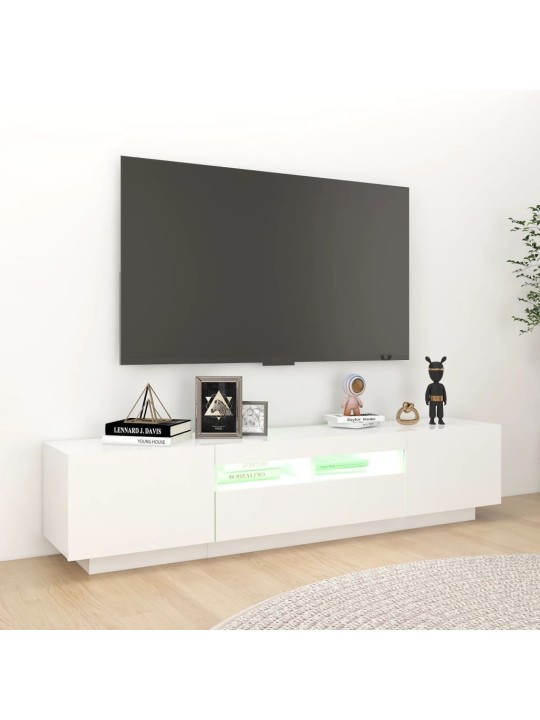 TV skříňka s LED osvětlením bílá 180 x 35 x 40 cm