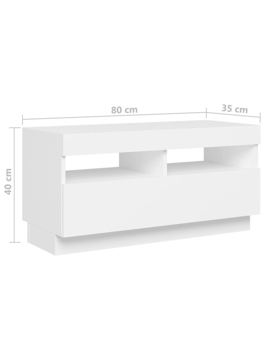 TV skříňka s LED osvětlením bílá 180 x 35 x 40 cm