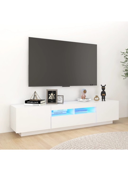 TV skříňka s LED osvětlením bílá 180 x 35 x 40 cm