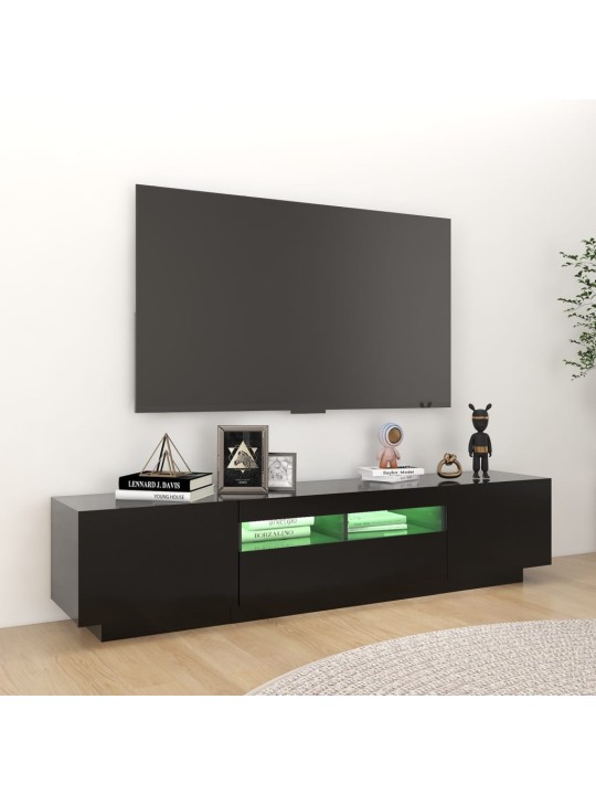 TV skříňka s LED osvětlením černá 180 x 35 x 40 cm