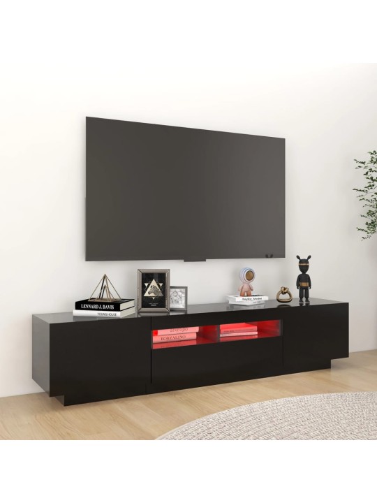 TV skříňka s LED osvětlením černá 180 x 35 x 40 cm