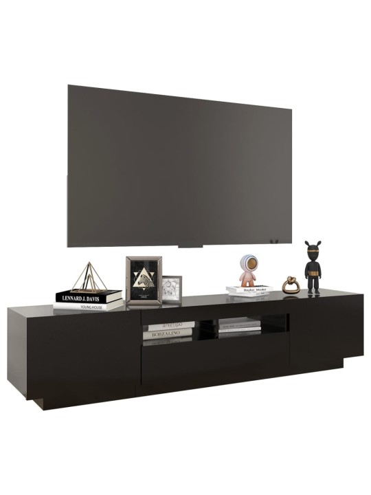 TV skříňka s LED osvětlením černá 180 x 35 x 40 cm
