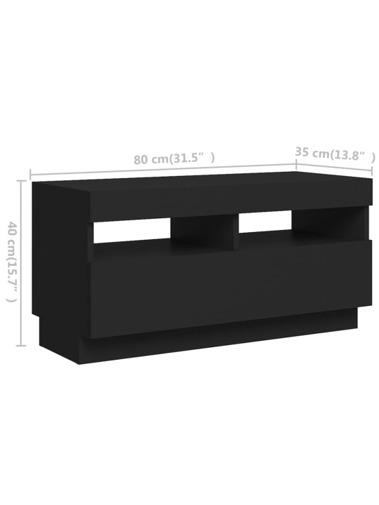 TV skříňka s LED osvětlením černá 180 x 35 x 40 cm