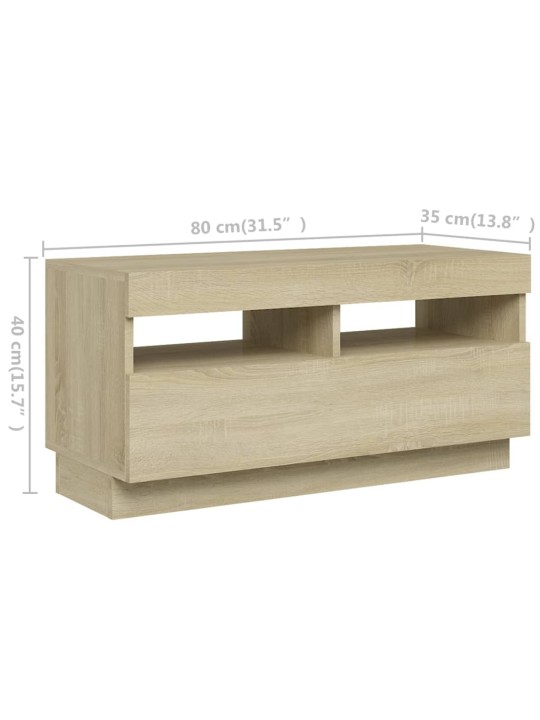TV skříňka s LED osvětlením dub sonoma 180 x 35 x 40 cm