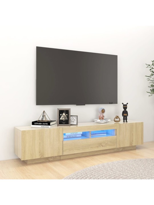 TV skříňka s LED osvětlením dub sonoma 180 x 35 x 40 cm