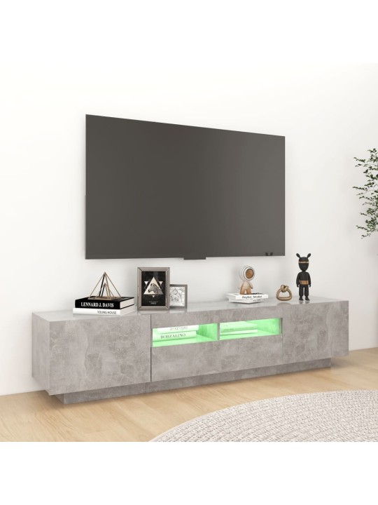 TV skříňka s LED osvětlením betonově šedá 180 x 35 x 40 cm