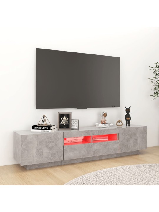 TV skříňka s LED osvětlením betonově šedá 180 x 35 x 40 cm