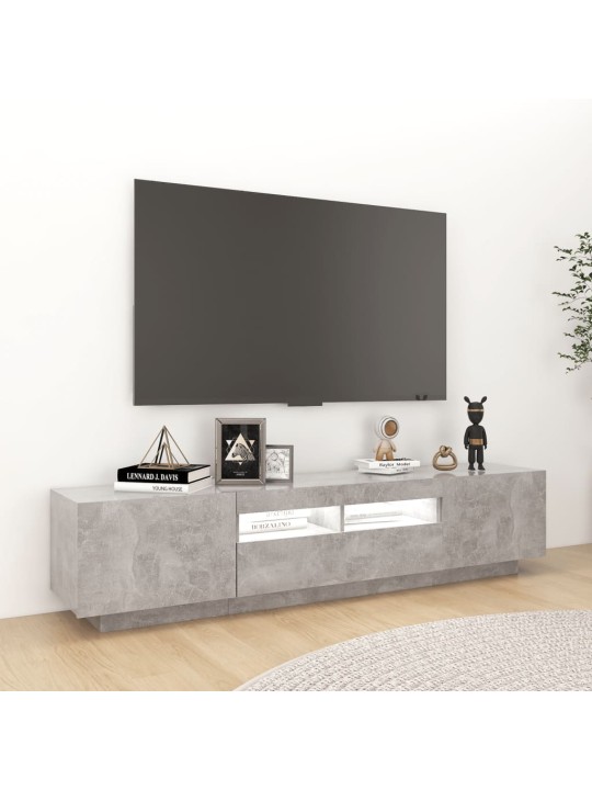 TV skříňka s LED osvětlením betonově šedá 180 x 35 x 40 cm