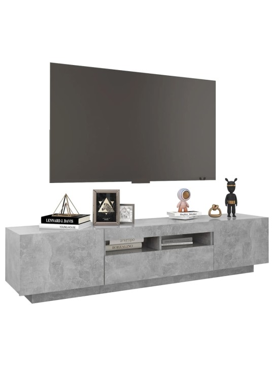 TV skříňka s LED osvětlením betonově šedá 180 x 35 x 40 cm