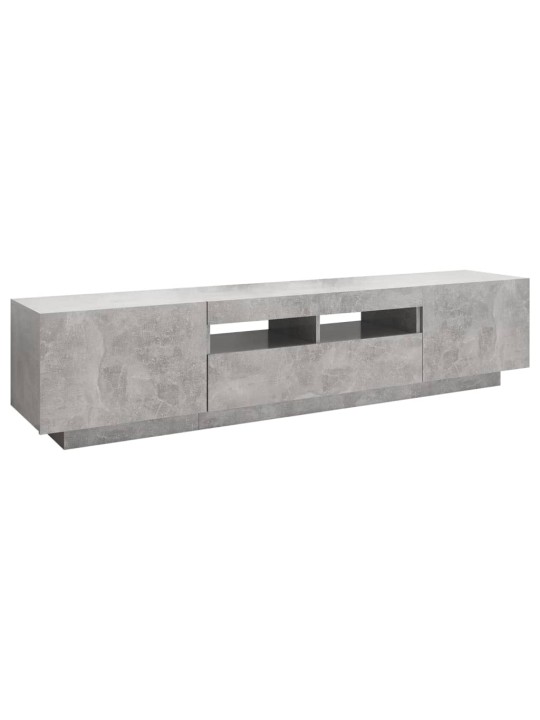 TV skříňka s LED osvětlením betonově šedá 180 x 35 x 40 cm